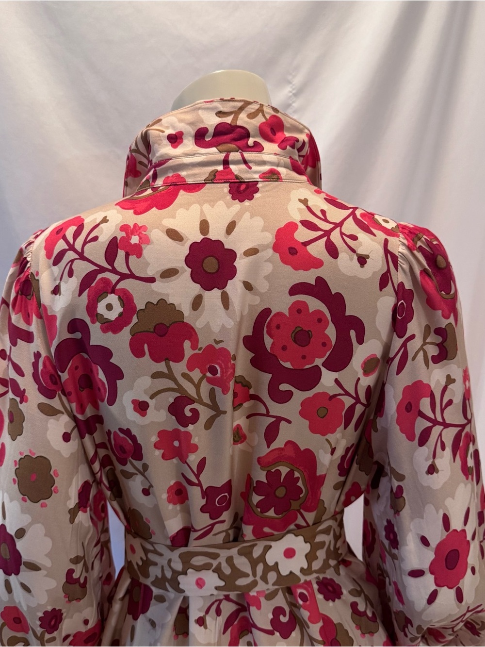 J. McLaughlin:Serena Maxi Shirt Dress with Red Floral Print:Size L - Picture 5 of 10